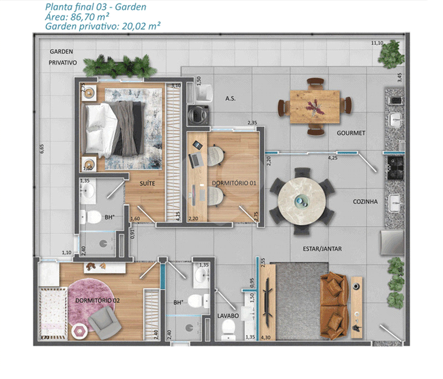 Apartamento à venda com 3 quartos, 86m² - Foto 2