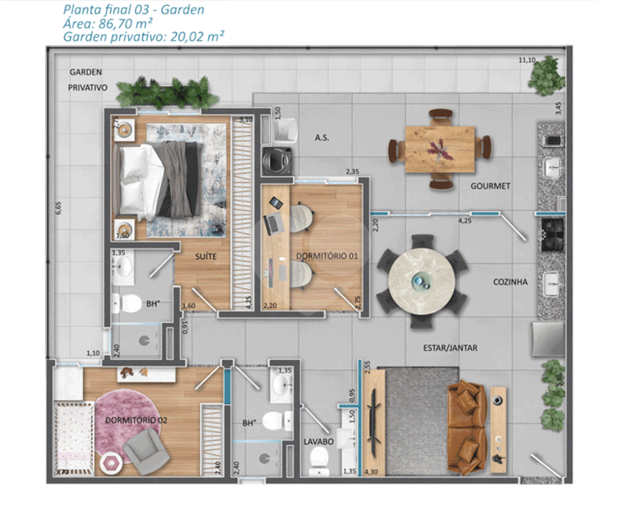 Apartamento à venda com 3 quartos, 86m² - Foto 3