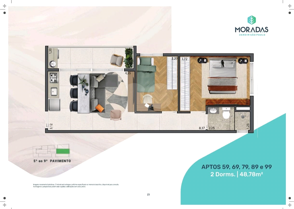 Apartamentos Studio, 1 e 2 dormitórios Jardim São Paulo