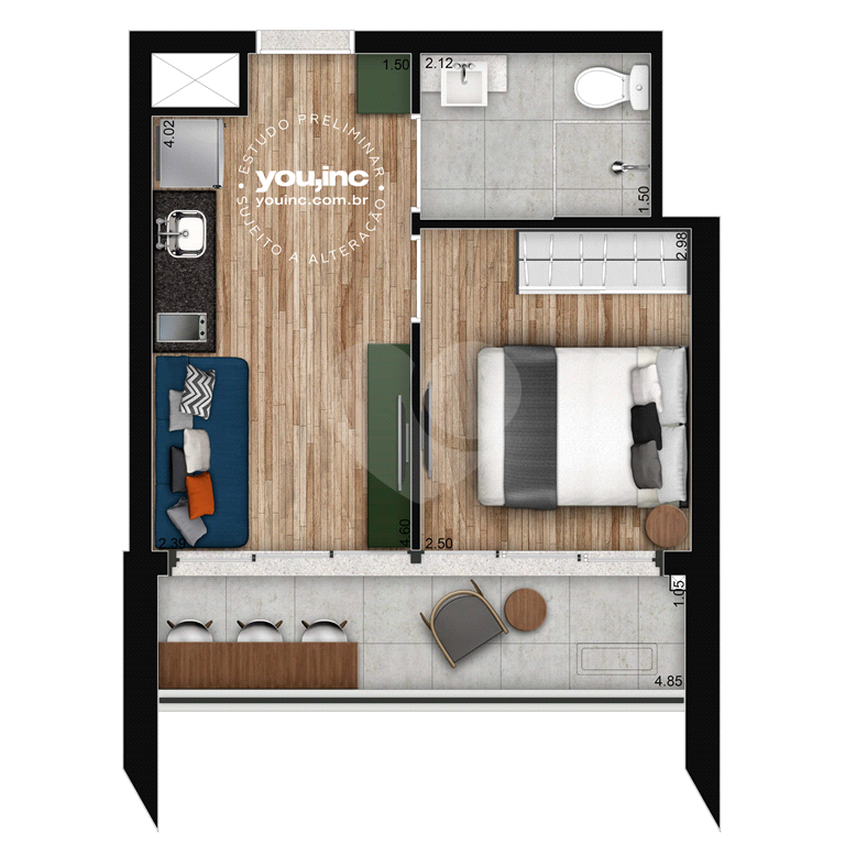 Apartamento de 68m² com Duas Suítes e Uma Vaga - Brooklin