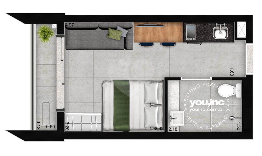 Apartamento de 68m² com Duas Suítes e Uma Vaga - Brooklin