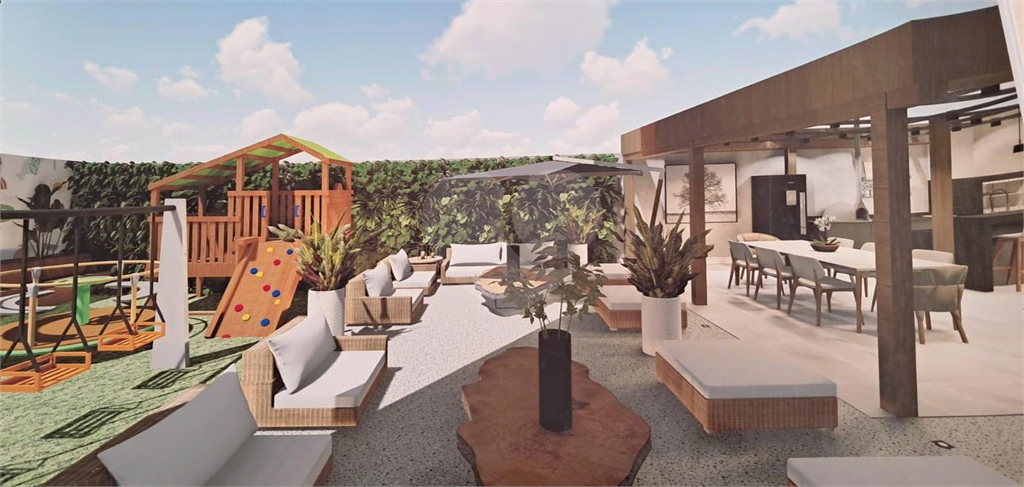 Imóvel de 57m² sala de estar com varanda, 2 quartos e 1 banheiro social, lazer Campo Belo