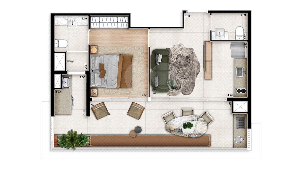 Apartamento 1 quarto suíte 1 vaga em fase final de construção em Santana - Av. Braz Leme