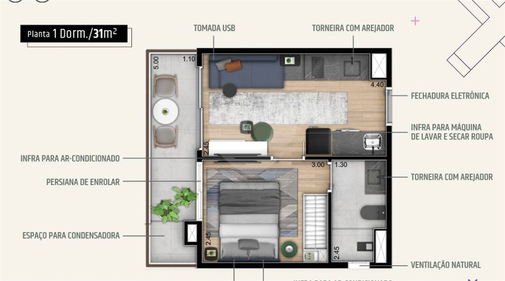 1 DORMITÓRIO EM PINHEIROS - NOVO - PRÓXIMO A FARIA LIMA