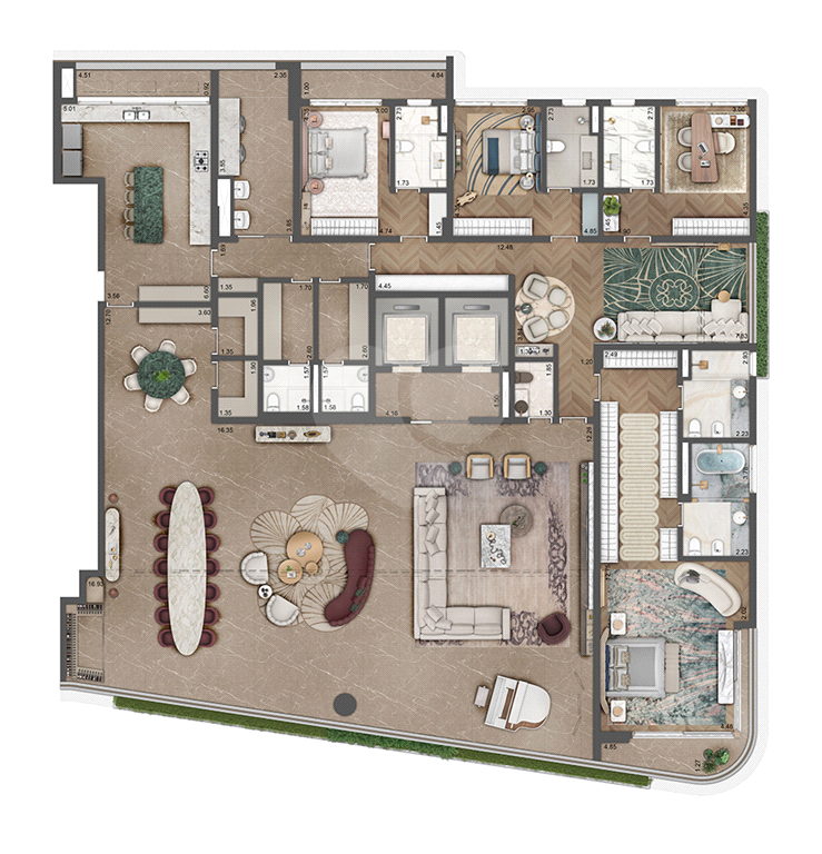 Apartamento de 360m² no Saffire By Elie Saab: Luxo e Exclusividade em Moema