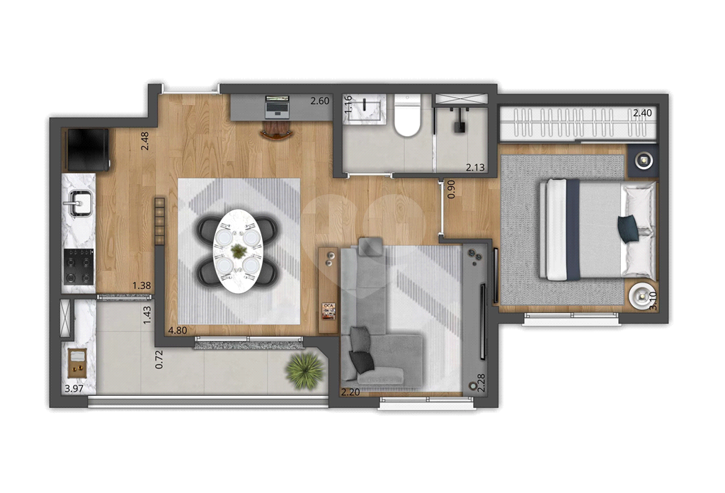 Apartamento de 2 Dormitórios no Alto de Pinheiros