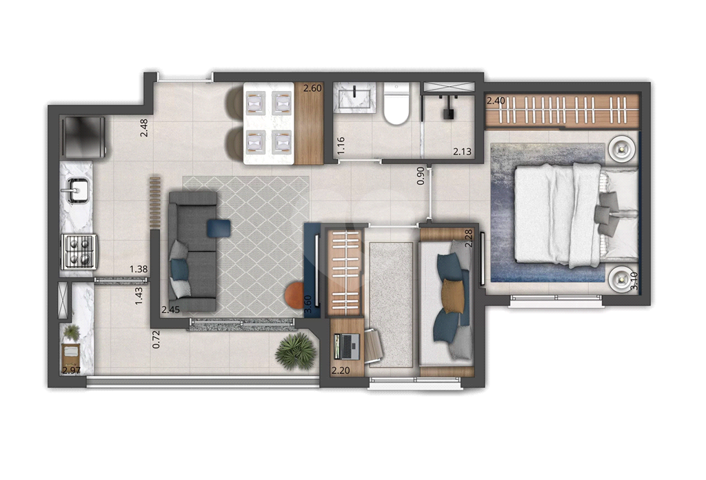 Apartamento de 2 Dormitórios no Alto de Pinheiros