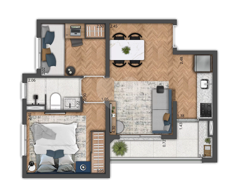 Apartamento de 2 Dormitórios no Alto de Pinheiros