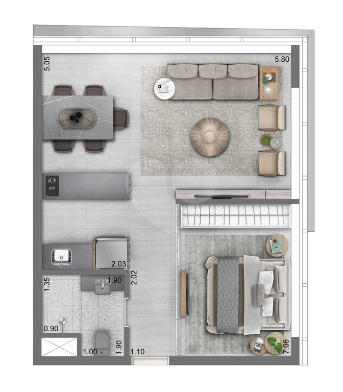 Studio à venda no Funchal 641 - Vila Olímpia - 36,20 m² com 1 vaga de garagem | Entrega em Dez/2024
