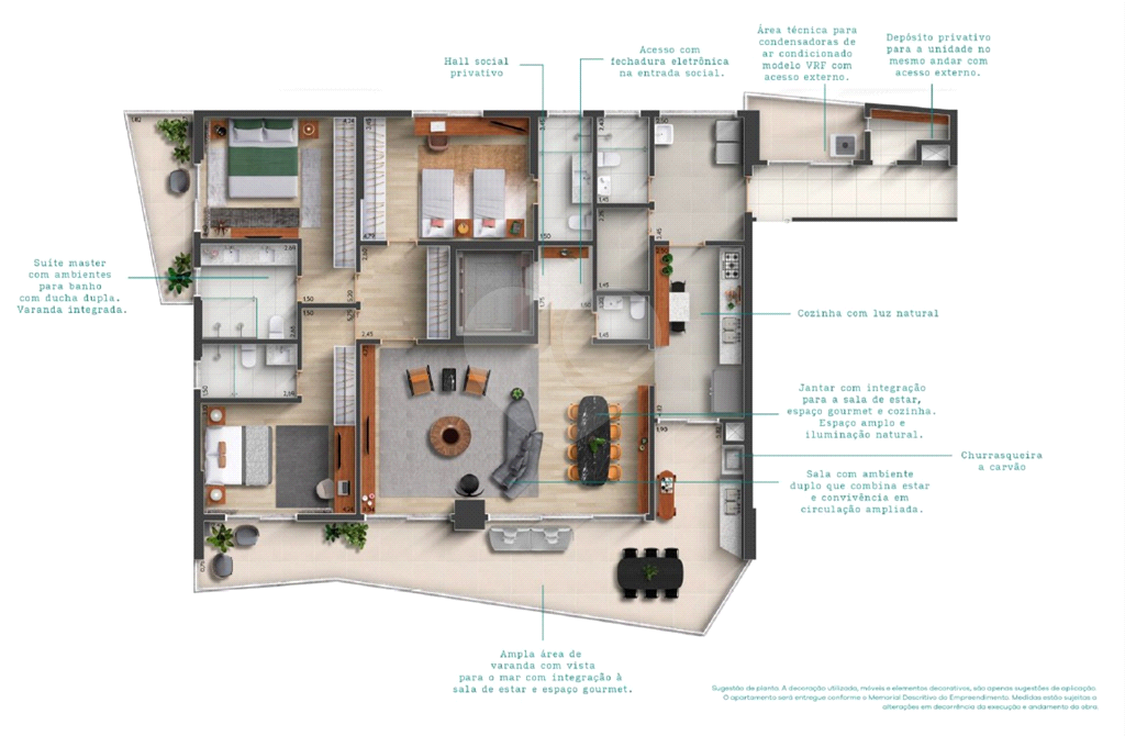 Lançamento de apartamentos no GONZAGA em Santos com 3 ou 4 suítes, 3 ou 4 vagas, varanda gourmet e vista para o mar