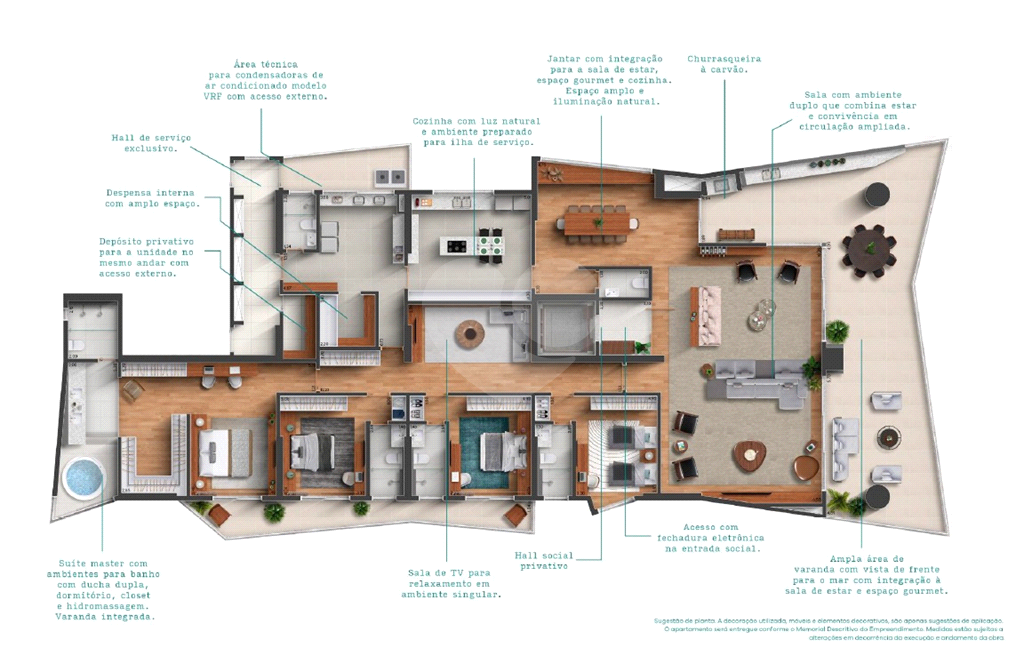 Lançamento de apartamentos no GONZAGA em Santos com 3 ou 4 suítes, 3 ou 4 vagas, varanda gourmet e vista para o mar