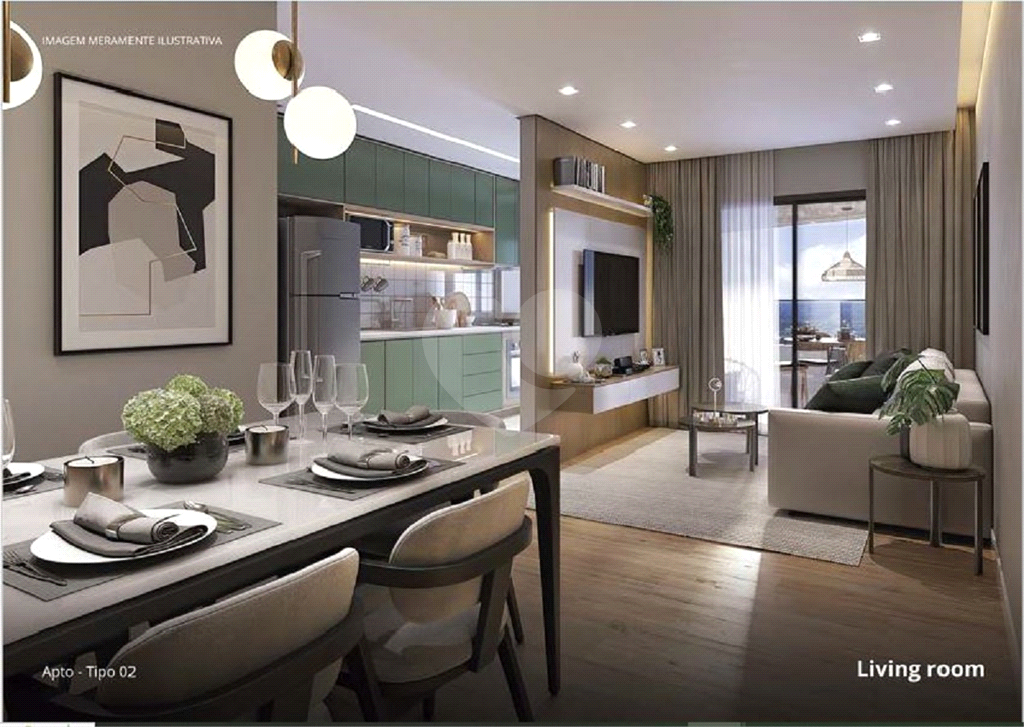 Apartamento venda PRAIA GRANDE com até 96,72m2, vista para o mar, até 2 suítes, sala, 3 banheiros, varanda gourmet e 1 vagas de garagem. 