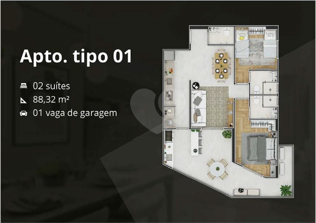 Apartamento venda PRAIA GRANDE com até 96,72m2, vista para o mar, até 2 suítes, sala, 3 banheiros, varanda gourmet e 1 vagas de garagem. 