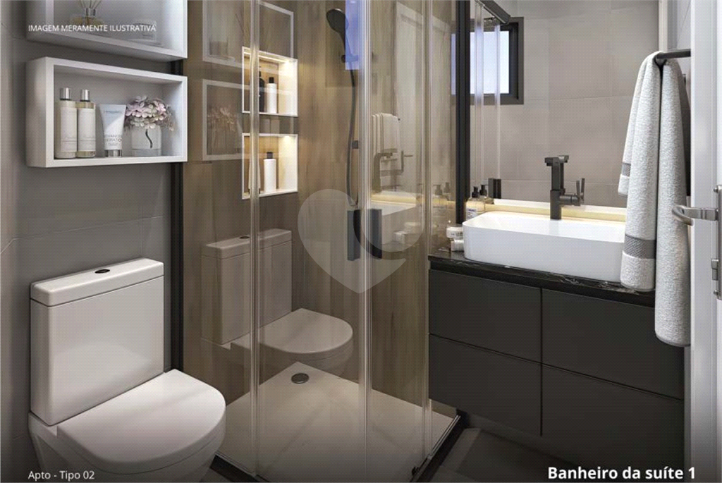 Apartamento venda PRAIA GRANDE com até 47,73m2, vista para o mar, quarto, sala, cozinha, banheiro, varanda gourmet e 1 vaga de garagem