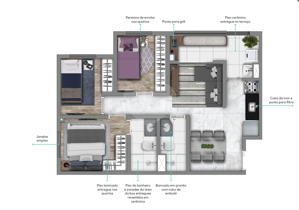 Apartamento novo em Santana (entrega em setembro de 2025) vista Campo de Marte