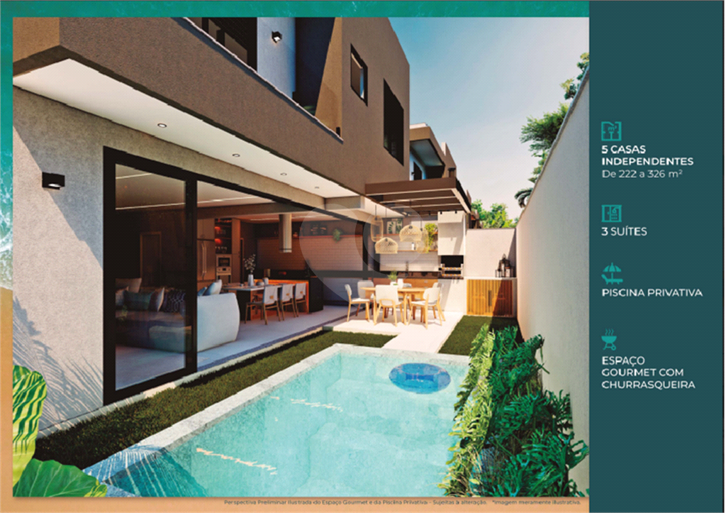 Casa em Condomínio Residencial em Barequeçaba  com 222 m²