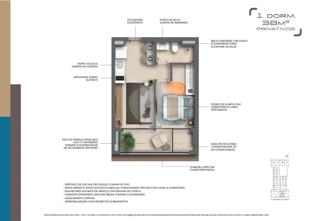 Studio à venda – 26 m² – Helbor Collage Bela Vista – São Paulo – SP
