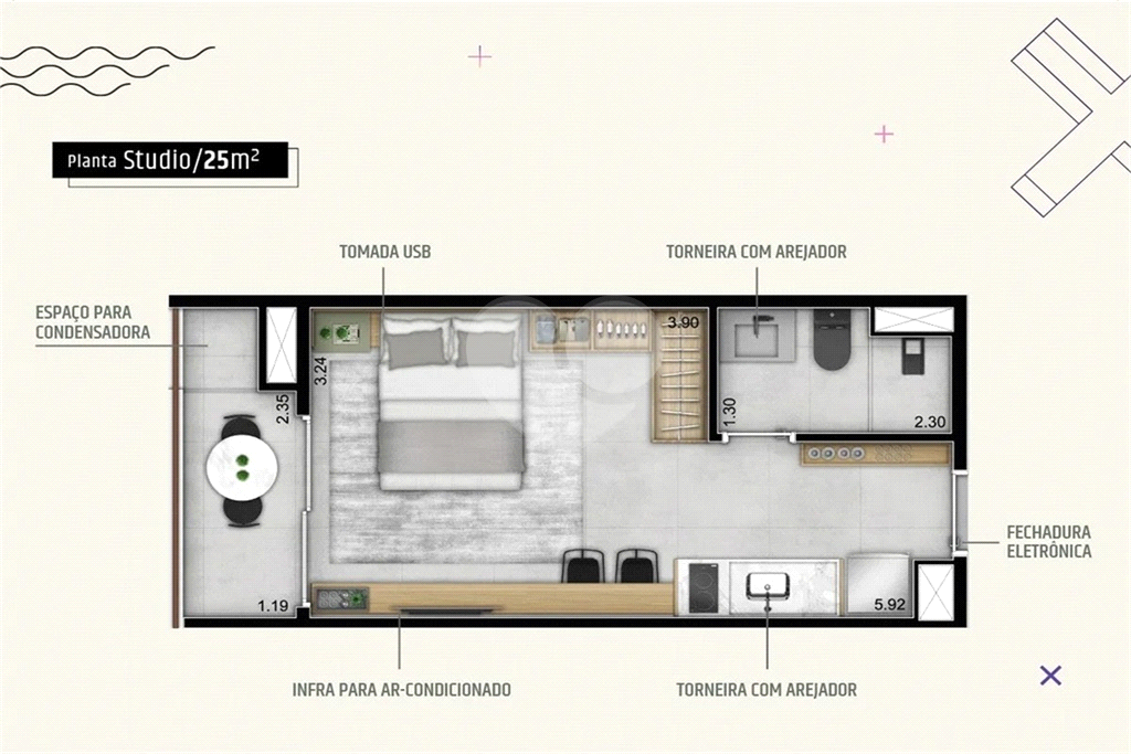 Studio novo em Pinheiros, próximo do metro Faria Lima e Pinheiros