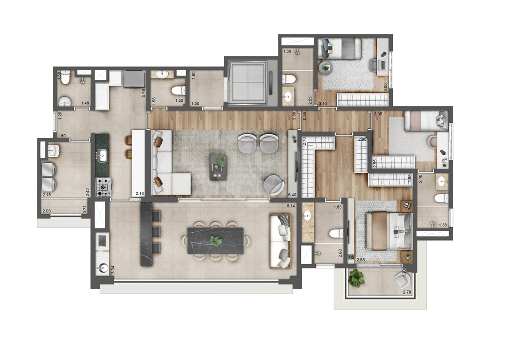 Apartamento 155m² – 3 Suítes – Terraço Gourmet – Verdant Park Resort – Tucuruvi/SP