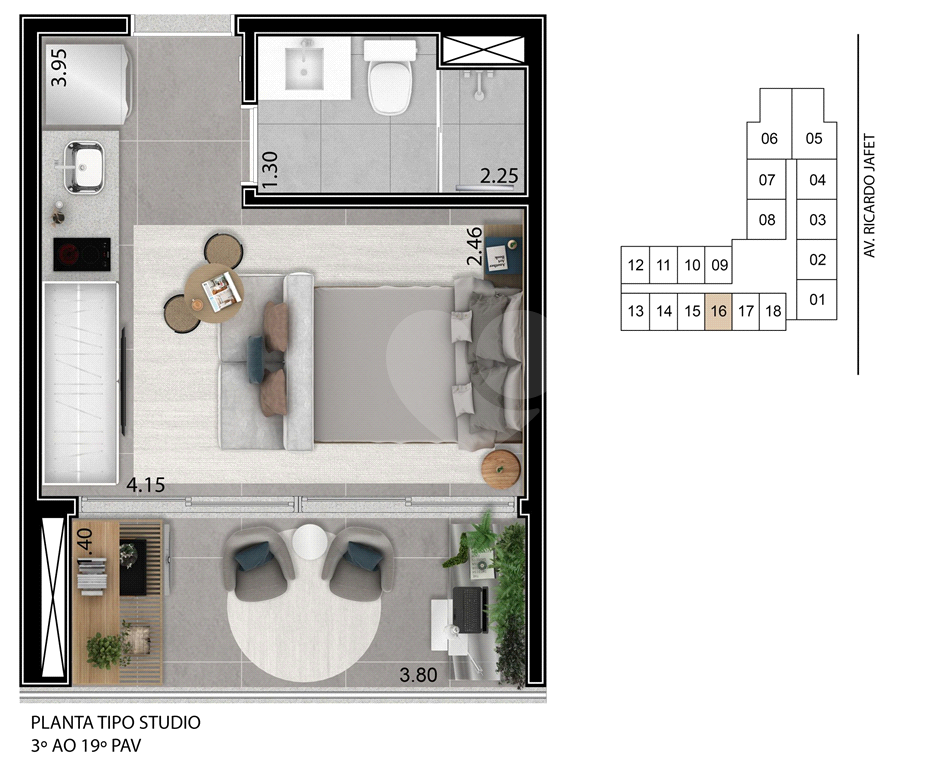 Studio 26 m² à Venda no Helbor Patteo Klabin – Chácara Klabin, São Paulo