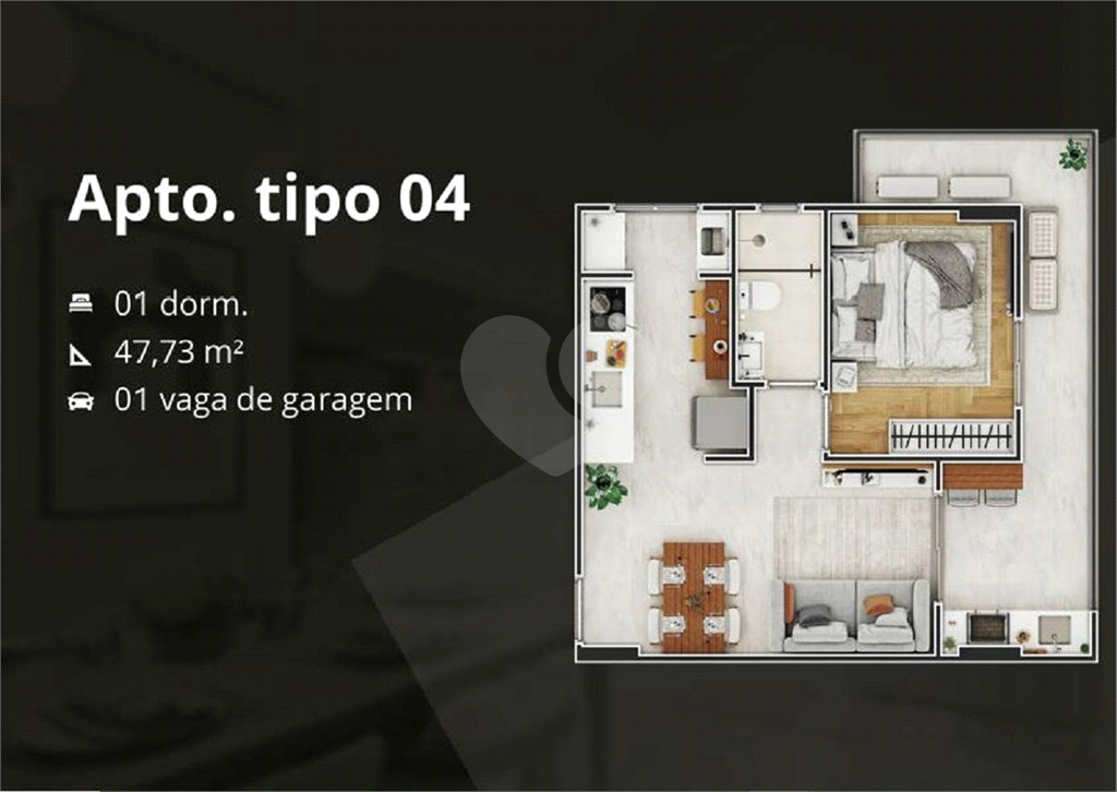 Apartamento venda PRAIA GRANDE,  SOLEMAR,  com 47,73m², vista para o mar, 1 quarto, sala, banheiro, SEM vaga de garagem