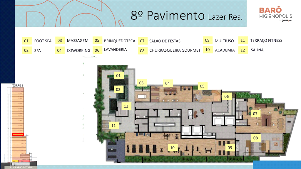Studio 25 m² – Barô Higienópolis by You, inc | São Paulo – SP