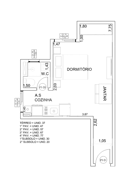 APARTAMENTO em CASA VERDE