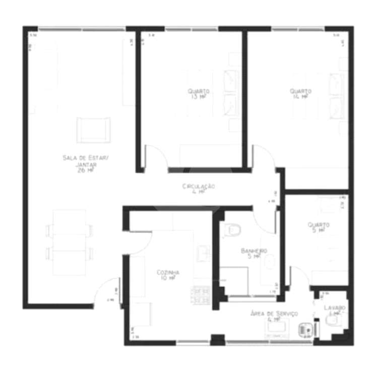 Apartamento iluminado e arejado em Pinheiros