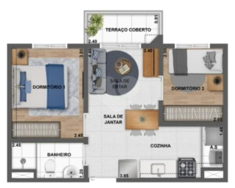Apartamento, 2 quartos, 39 m² - Foto 4