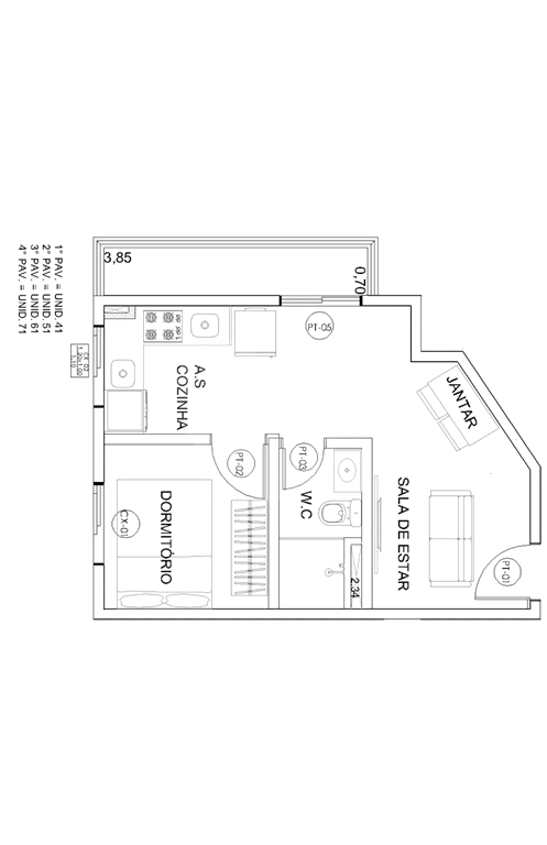 Apartamento de 1 dormitório e 25,80 m² à venda na Casa Verde – Tokyo Altino Residence