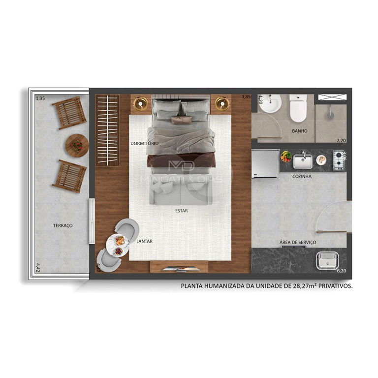 Apartamento de 1 dormitório e 25,80 m² à venda na Casa Verde – Tokyo Altino Residence