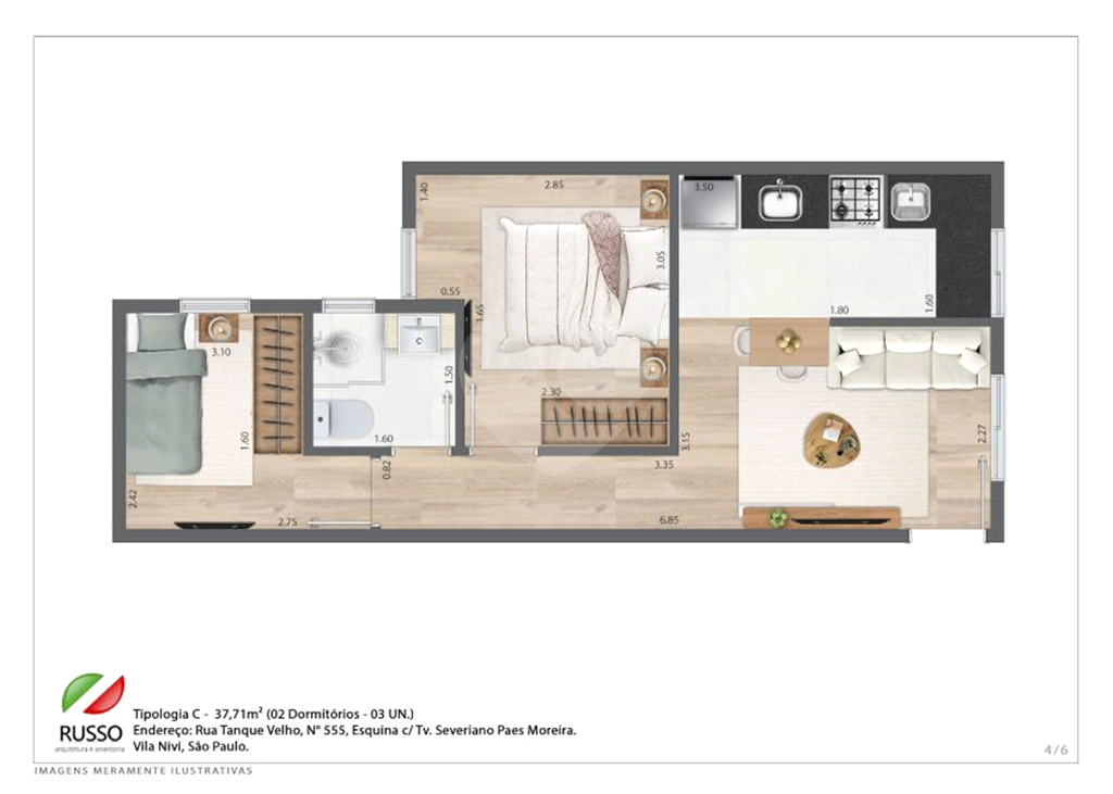 Apartamento Garden à Venda no Tucuruvi | 37,71 m² | 2 dormitórios.