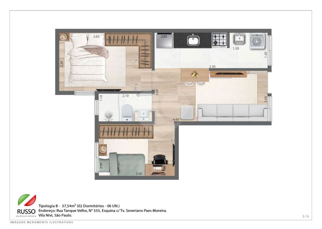 Apartamento à Venda no Tucuruvi | 37,54 m² | 2 dormitórios.