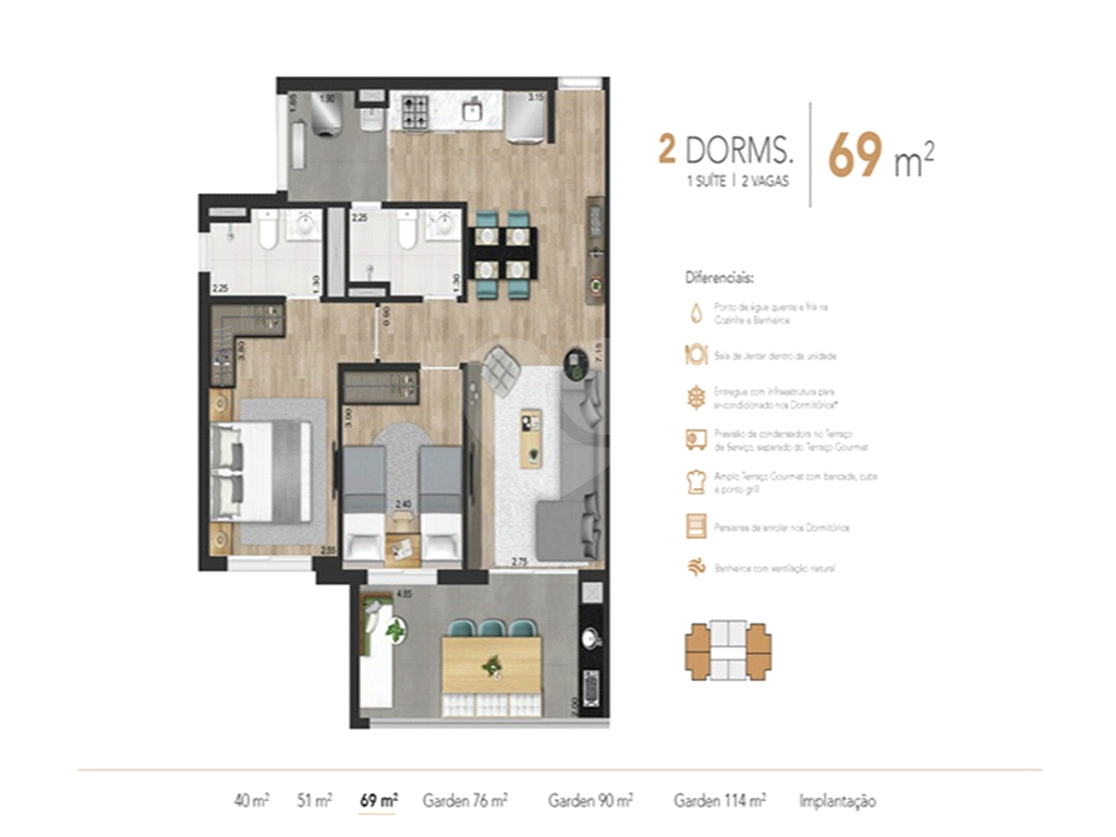 Apartamento a venda na Vila Leopoldina - 69m²