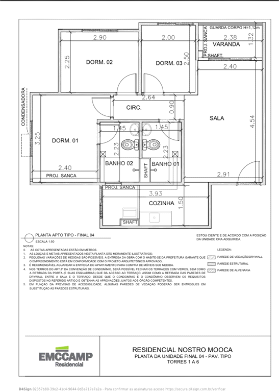 Apartamento à Venda no Condomínio Nostro Mooca | 55m² | 3 Dorms (1 Suíte) | 1 Vaga