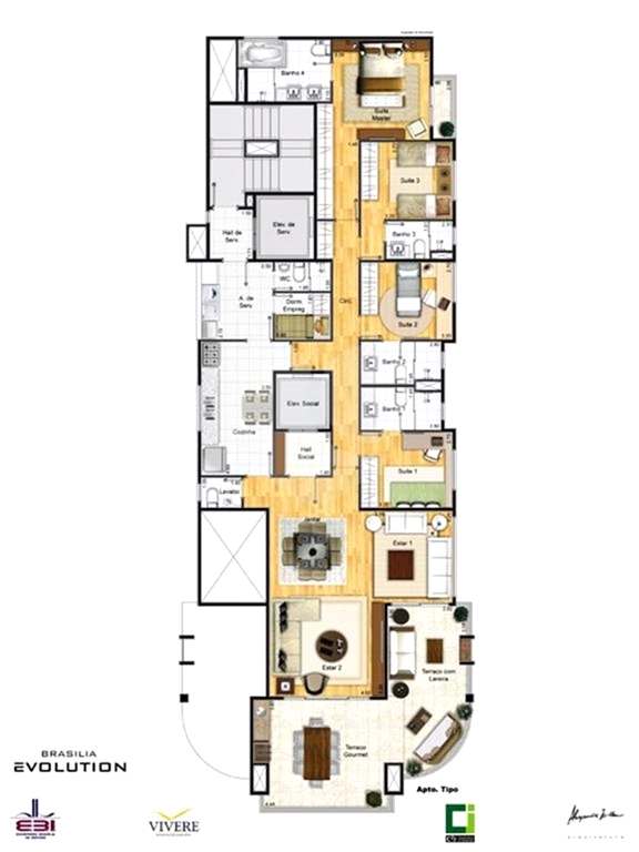 Apartamento à venda com 4 quartos, 223m² - Foto 2