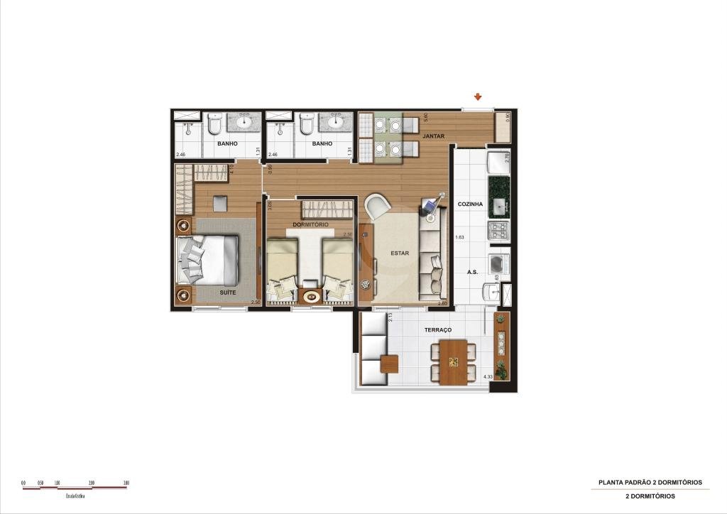 APARTAMENTO 2 DORM.1 SUITE VILA MARIA