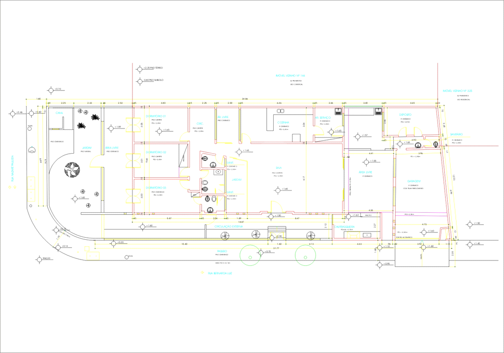 Terreno 414m² de esquina com casa térrea, Alto de Pinheiros, comercial/residencial