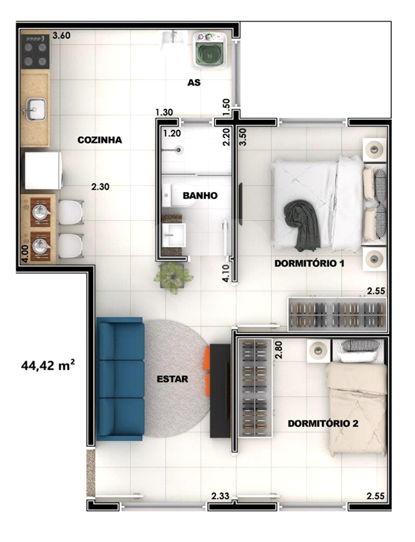 Casa de Condomínio à venda com 2 quartos, 44m² - Foto 3