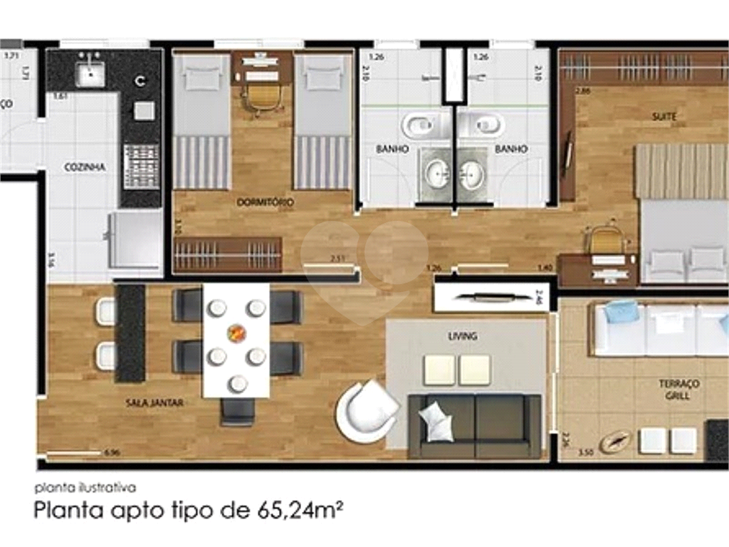 APARTAMENTO 65M² 2 DORM 1 VAGA VILA ROSALIA.- GUARULHOS