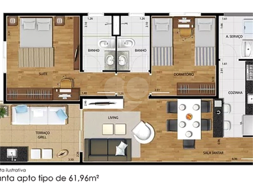 APARTAMENTO 65M² 2 DORM 1 VAGA VILA ROSALIA.- GUARULHOS