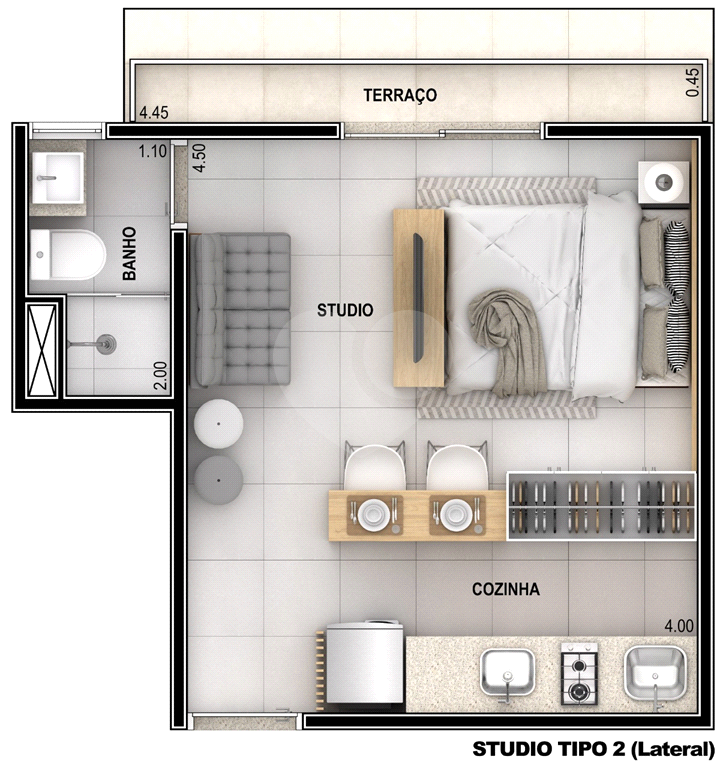 Studios de 25 a 27 m2 - Jaçanã
