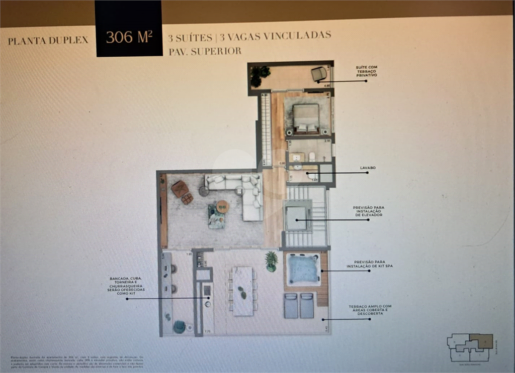 Cobertura duplex 306m² ampla sala de estar com varanda 3 suítes 3 vagas Perdizes
