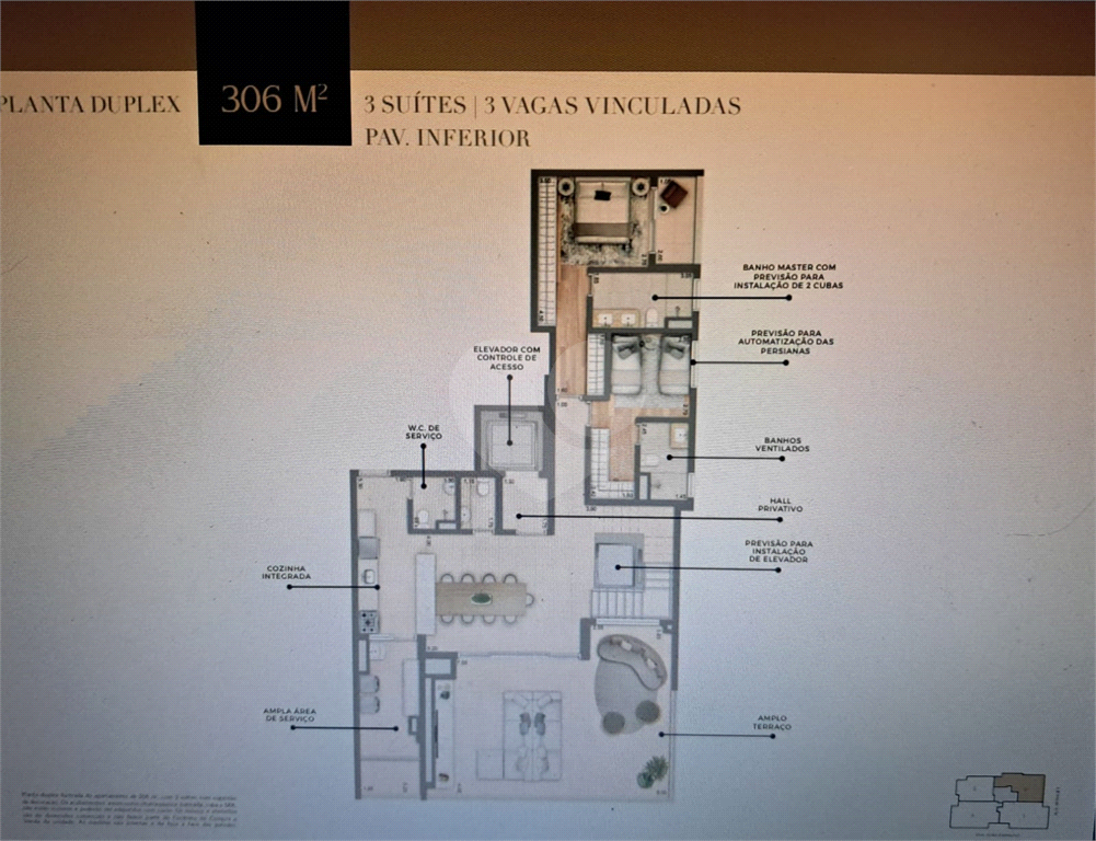 Cobertura duplex 306m² ampla sala de estar com varanda 3 suítes 3 vagas Perdizes
