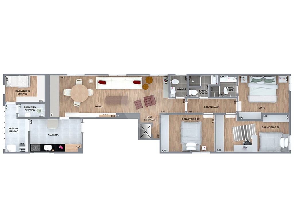 Apartamento no Itaim, rua tranquila