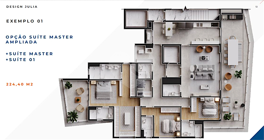 Apartamento 4 suítes 224,40 m2  Francisca Julia 