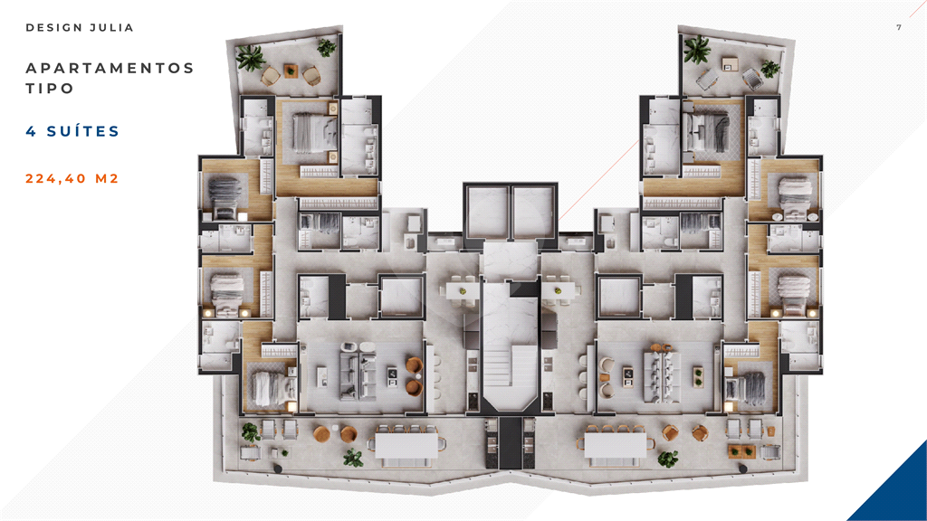 Apartamento 4 suítes 224,40 m2  Francisca Julia 