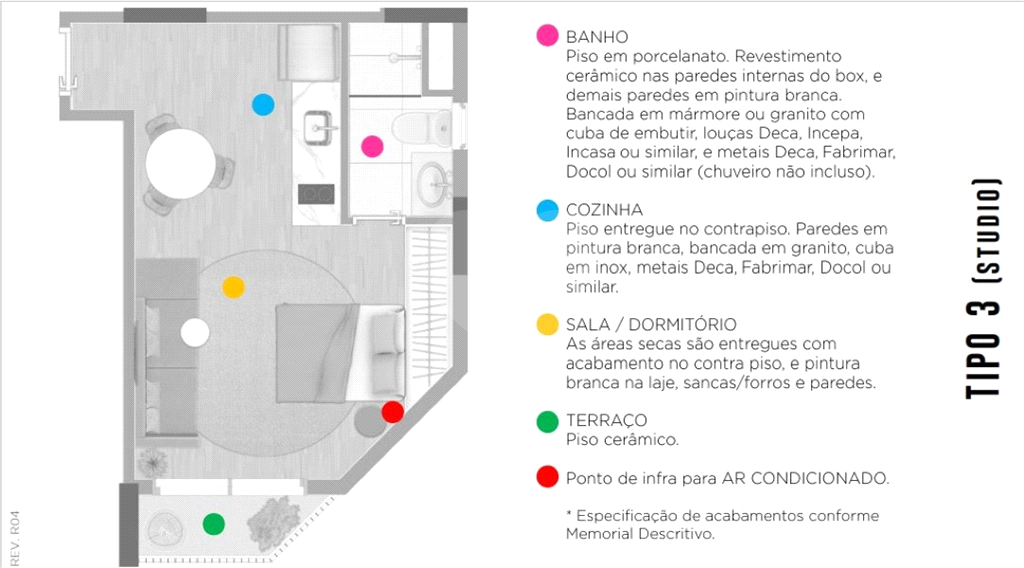 EXCELENTE STUDIO 23M² EM SANTA CECILIA