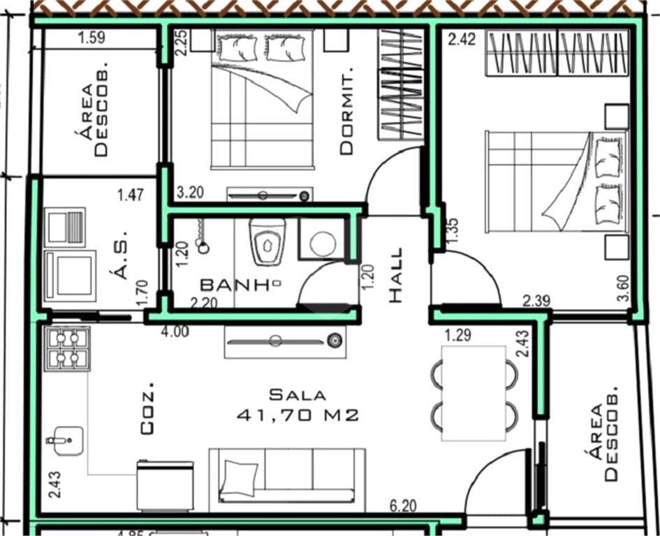 Apto 1 quarto no Jd França