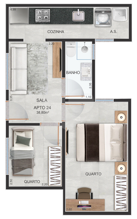 Apartamento novo na região da Casa Verde, 2 quartos